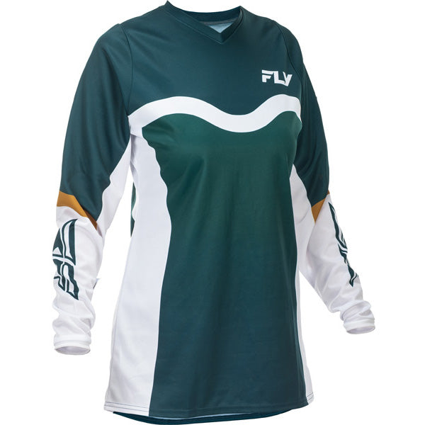 Studio view of fly-racing-2026-f-16-jersey-womens, in Grey and Black and White, on a white studio background, (SKU 379-8202X) | SKU: 379-8202X | Available at BTO Sports