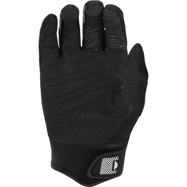 Fly Racing F-16 Gloves front angle view Colors: Black/Wht Sizes: XS to 3X SKU:379-910 | Available at BTO Sports.