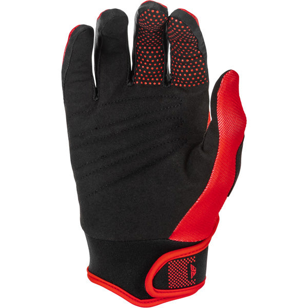 Fly Racing F-16 Gloves front angle view Colors: Red/Black/Wht Sizes: XS to 3X SKU:379-911 | Available at BTO Sports.