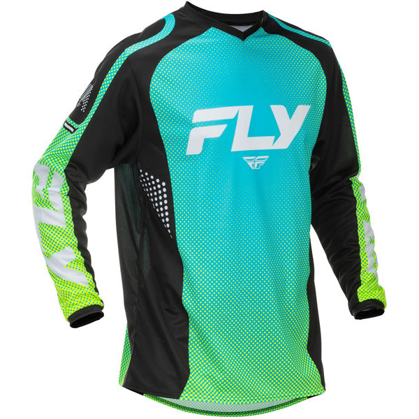 Studio view of fly-racing-2026-f-16-jersey, in Black and White, on a white studio background, (SKU 379-9204X) | SKU: 379-9204X | Available at BTO Sports