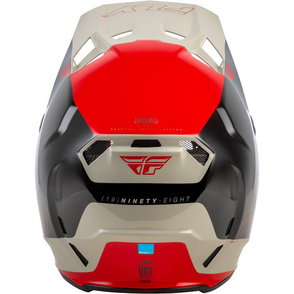 Studio view of fly racing formula cc glide helmet youth, on a white studio background | Fly Racing - Formula CC Glide Helmet (Youth) | SKU 73-4352 | Colors: Purlpe/Stone/Black, Grey/Light Grey/Black, Blue/Light Grey/Grey, Black/Red/Grey | Available at BTO Sports