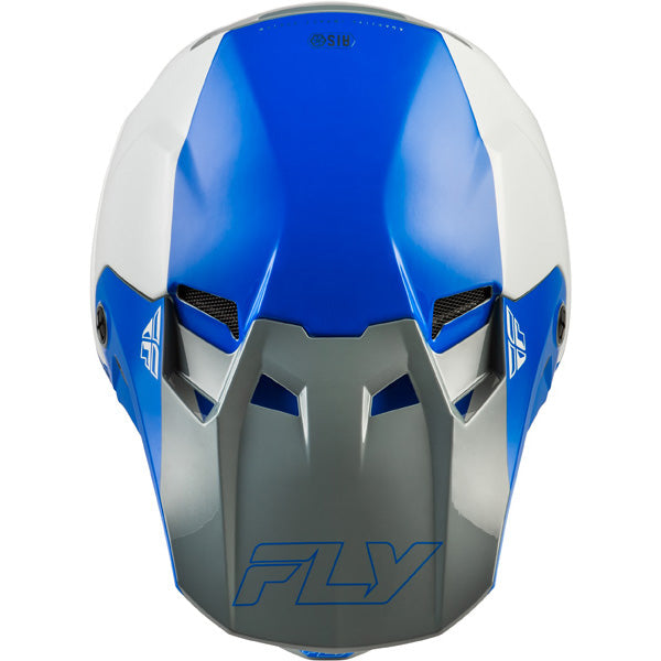 Studio view of fly racing formula cc glide helmet, in black and red and grey, on a white studio background, | Fly Racing - Formula CC Glide Helmet | SKU 73-4352 | Colors: Purlpe/Stone/Black, Grey/Light Grey/Black, Blue/Light Grey/Grey, Black/Red/Grey | Sizes: XS to 2X | Available at BTO Sports