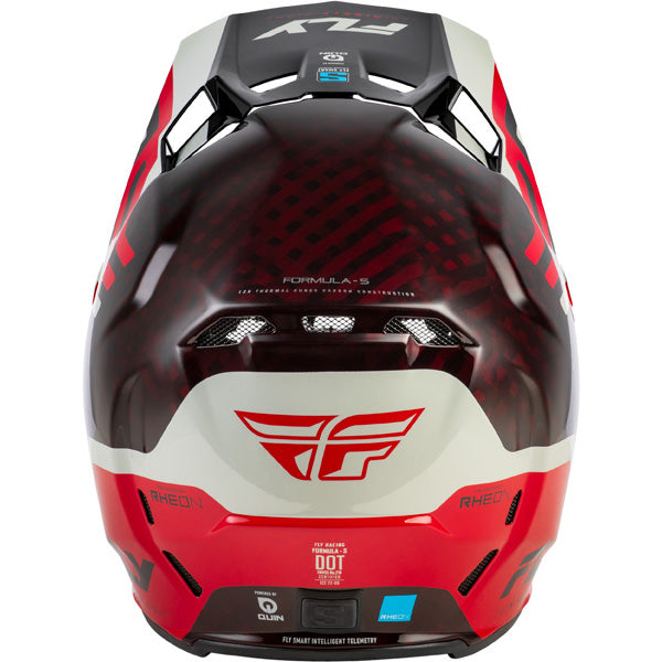 Studio view of fly racing formula s carbon byte helmet-youth, on a white studio background | Fly Racing - Formula S Carbon Byte Helmet (Youth) | SKU 73-4450 | Colors: Black Carbon/Grey/Silver, Blue Carbon/Blue/White, Black Carbon/Teal/Lime, Red Carbon/Red/Grey | Available at BTO Sports