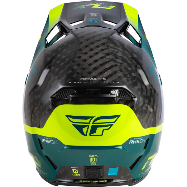 Studio view of fly racing formula s carbon byte helmet-youth, on a white studio background | Fly Racing - Formula S Carbon Byte Helmet (Youth) | SKU 73-4450 | Colors: Black Carbon/Grey/Silver, Blue Carbon/Blue/White, Black Carbon/Teal/Lime, Red Carbon/Red/Grey | Available at BTO Sports