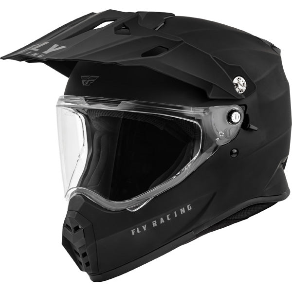 Studio view of fly racing trekker solid helmet, in grey, on a white studio background, | Fly Racing - Trekker Solid Helmet | SKU 73-7035 | Colors: Matte Black, Grey, White | Sizes: XS to 2X | Available at BTO Sports