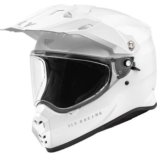 Studio view of fly racing trekker solid helmet, in matte black, on a white studio background, | Fly Racing - Trekker Solid Helmet | SKU 73-7035 | Colors: Matte Black, Grey, White | Sizes: XS to 2X | Available at BTO Sports