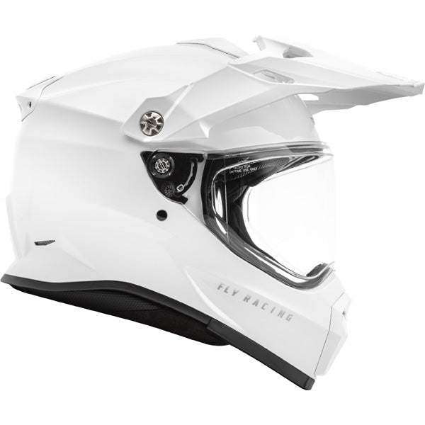 Studio view of fly racing trekker solid helmet, in matte black, on a white studio background, | Fly Racing - Trekker Solid Helmet | SKU 73-7035 | Colors: Matte Black, Grey, White | Sizes: XS to 2X | Available at BTO Sports