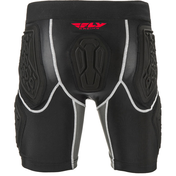 Fly Racing Barricade Compression Shorts product image in Blk sizes L, M, S, XL SKU 360-9755L. Base Layer Shorts | Available at BTO Sports