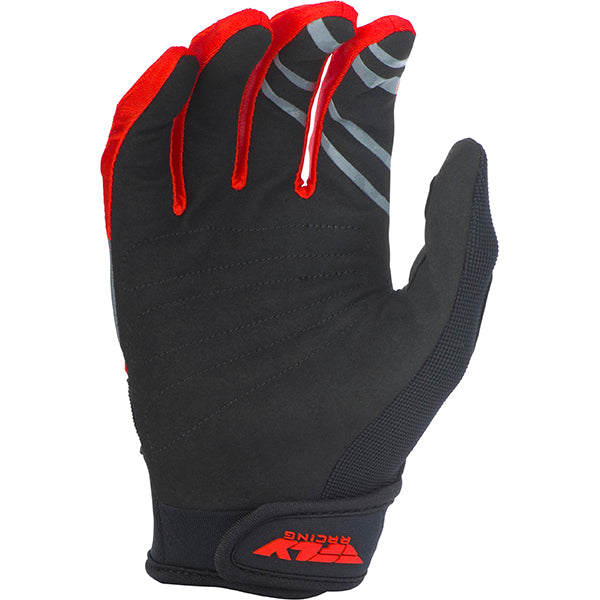Product image of Fly Racing f 16 gloves red blk gry13 motocross gloves showing fit, construction, and colorway | Available at BTO Sports