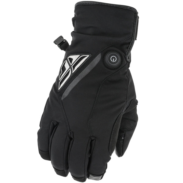 Product image of Fly Racing mx22 title heated gloves black 1 5af48077 6d2c 4391 8d99 68c23bf69871 motocross gloves showing fit, construction, and colorway | Available at BTO Sports