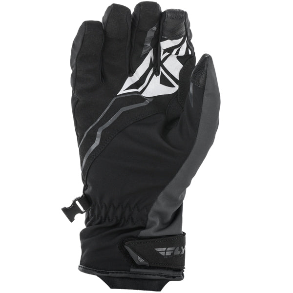 Product image of Fly Racing mx22 title heated gloves grey 2 motocross gloves showing fit, construction, and colorway | Available at BTO Sports