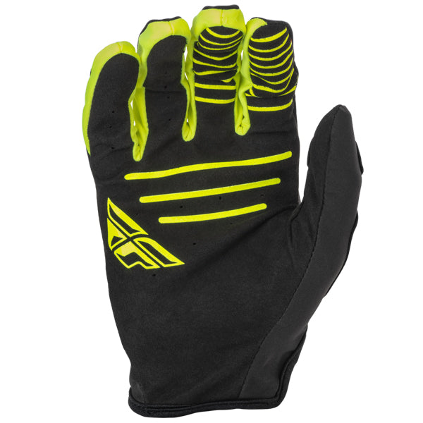 Product image of Fly Racing mx22 windproof gloves hi vis 2 motocross gloves showing fit, construction, and colorway | Available at BTO Sports
