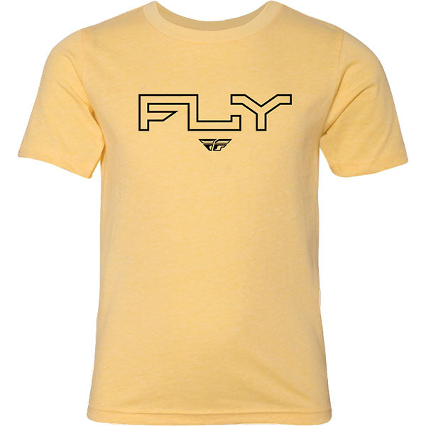 Studio photo on a white background of Fly Racing Edge Tee (Youth); showing tee fit, printed graphics, and crew neckline; SKU 354-0308YS