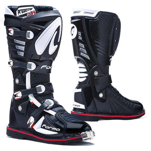 Product image of forma predator 2 boot black f162817d d787 4d13 aa96 3d3e7f5c521a motocross boots showing design and colorway | Available at BTO Sports