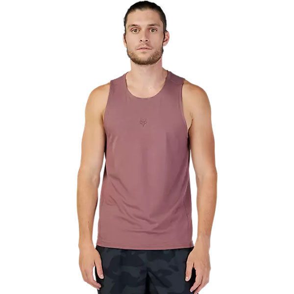 Crisp studio image on a white background of Fox Racing Rep Tank Top; showing sleeveless cut, hem shape, and printed or woven branding; SKU 29083-001-S