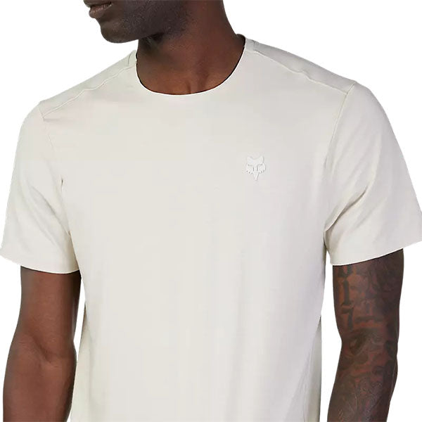 Crisp studio image on a white background of Fox Racing Rep Tee; showing tee fit, printed graphics, and crew neckline; SKU 29081-001-S