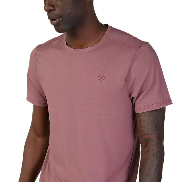 Studio photo on a white background of Fox Racing Rep Tee; showing tee fit, printed graphics, and crew neckline; SKU 29081-001-S