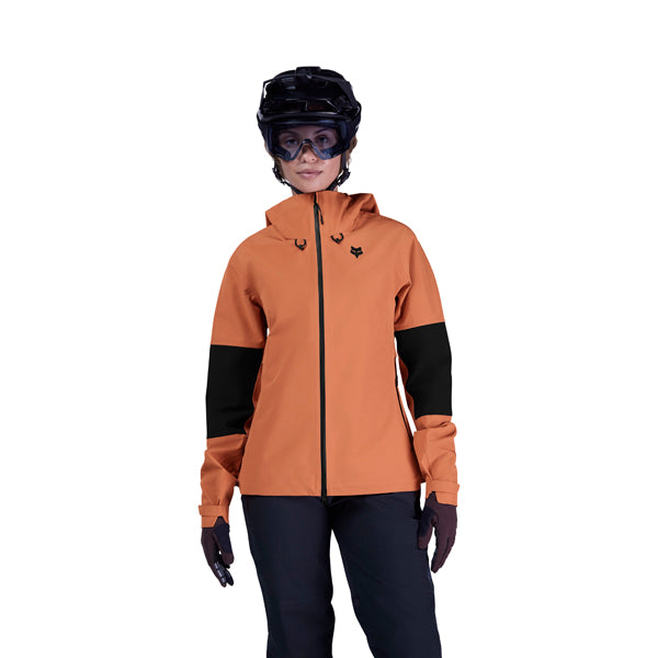 Fox Racing Defend 3 Layer Water Jacket Mountain Bike (Womens) rear view in Coral sizes XS, SM, MD, LG, XL SKU 33774-A03-XS. Riding Jacket | Available at BTO Sports
