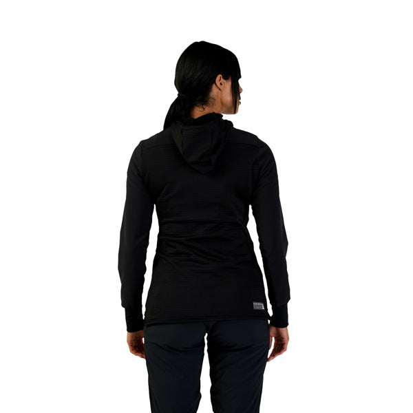 Fox Racing Defend Thermal Hoodie Mountain Bike (Womens) rear view in Blk sizes XS, SM, MD, LG, XL SKU 33777-001-XS. Riding Jacket | Available at BTO Sports - alternate view