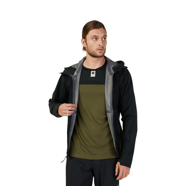 Fox Racing Defend 3 Layer Water Jacket Mountain Bike product image in Cocoa sizes SM, MD, LG, XL, 2X SKU 33784-222-S. Riding Jacket | Available at BTO Sports