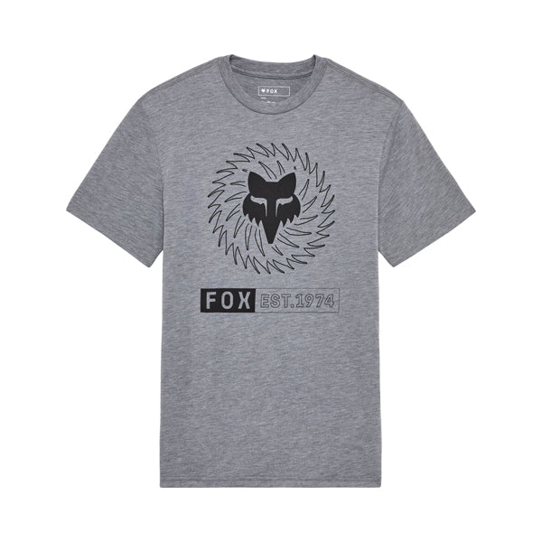 Crisp studio image on a white background of Fox Racing Kairos Tech Tee; showing tee fit, printed graphics, and crew neckline; SKU 37367-329-S