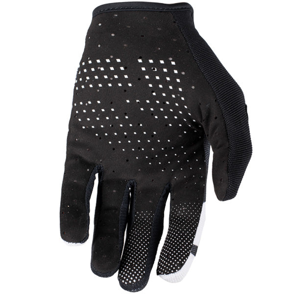 Product image of fxr clutch strap MX glove black white back motocross gloves showing fit, construction, and colorway | Available at BTO Sports
