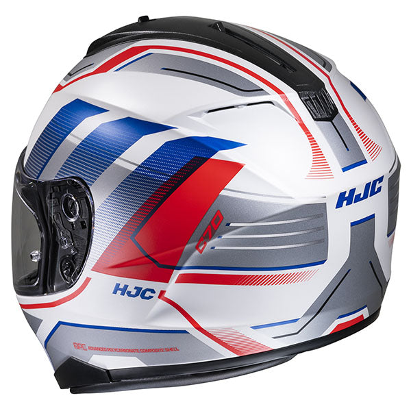 side view of HJC SKU 877152103, sizes XS, SM, MD, LG, XL for motorcycle helmet, street bike, full-face helmet, and powersports use.