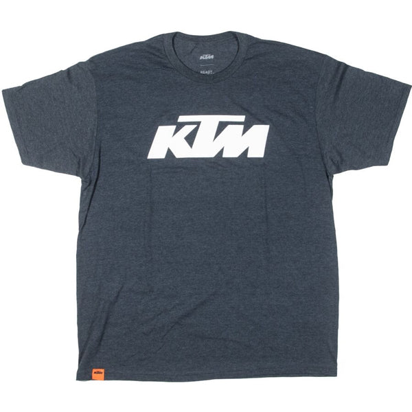High-resolution studio image of KTM KTM Logo Tee; showing tee fit, printed graphics, and crew neckline; SKU 3PW250052202; Sizes: S-2XL