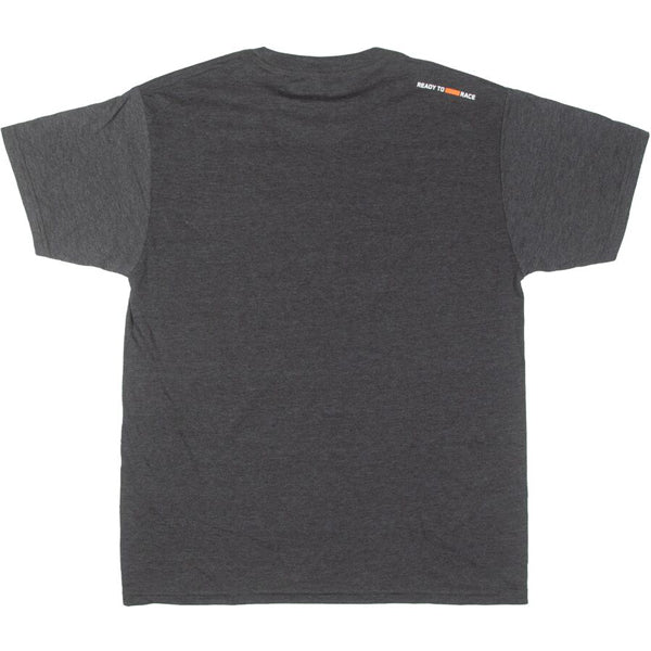 Crisp studio image on a white background of KTM KTM Logo Tee; showing tee fit, printed graphics, and crew neckline; SKU 3PW250052202; Sizes: S-2XL