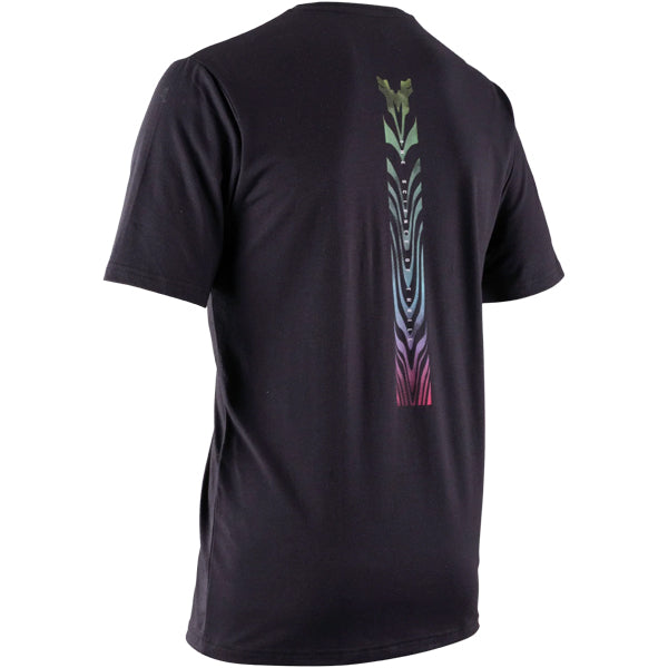 Studio photo on a white background of Leatt Core T-Shirt; showing tee fit, printed graphics, and crew neckline; SKU 5026081290; Sizes: S-3XL