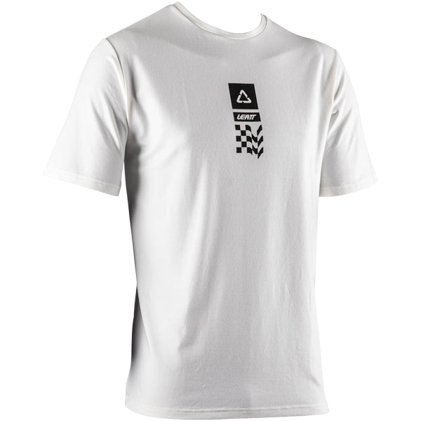 Professional studio photo of Leatt Core T-Shirt; showing tee fit, printed graphics, and crew neckline; SKU 5026081290; Sizes: S-3XL