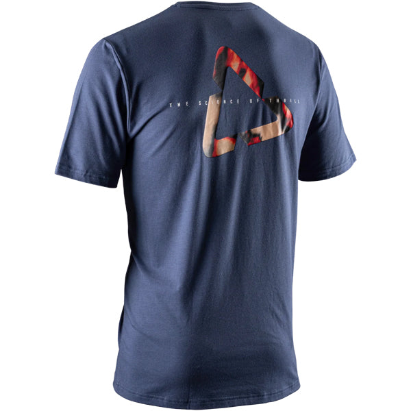 Crisp studio image on a white background of Leatt Core T-Shirt; showing tee fit, printed graphics, and crew neckline; SKU 5026081290; Sizes: S-3XL