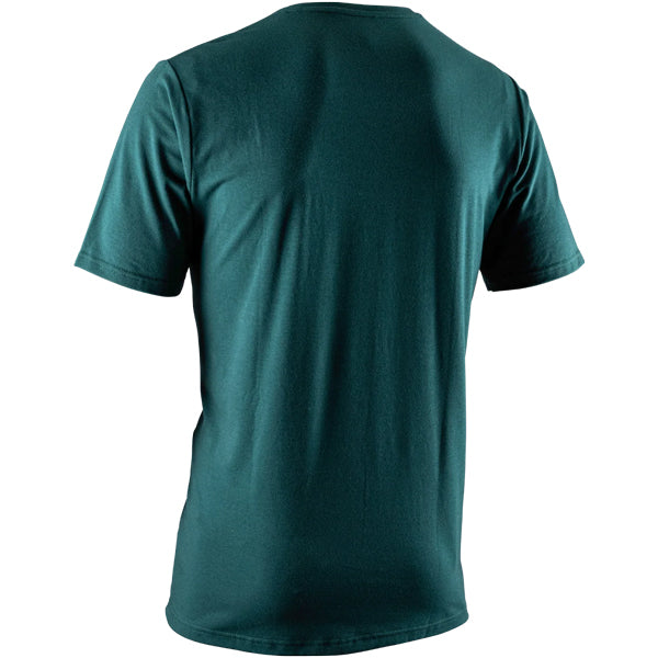 High-resolution studio image of Leatt Core T-Shirt; showing tee fit, printed graphics, and crew neckline; SKU 5026081290; Sizes: S-3XL - alternate view