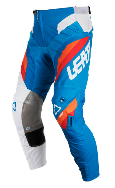 Product photo showing Leatt, GPX 3.5 Junior Pant (Youth) in Blue/ White, Colors: Blue/ White, Lime/ White, Sizes: 26-26