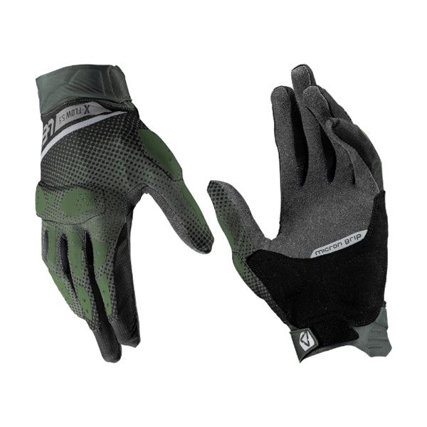 Detailed product image of Leatt, ADV X-Flow 5.5 Short Gloves in Forest Green, Colors: Forest Green, Hi-Viz Yellow, Mist Grey, Orange, Stealth Black/Grey, Sizes: 2-3, SKU: 6025101882