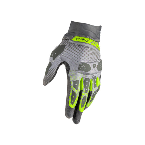 Studio product image of Leatt, ADV X-Flow 5.5 Short Gloves in Stealth Black/Grey, Colors: Forest Green, Hi-Viz Yellow, Mist Grey, Orange, Stealth Black/Grey, Sizes: 2-3, SKU: 6025101882