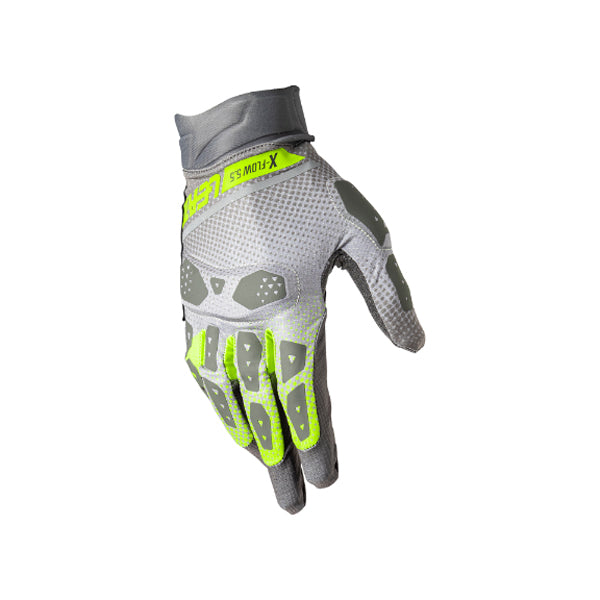Product photo showing Leatt, ADV X-Flow 5.5 Short Gloves in Stealth Black/Grey, Colors: Forest Green, Hi-Viz Yellow, Mist Grey, Orange, Stealth Black/Grey, Sizes: 2-3, SKU: 6025101882