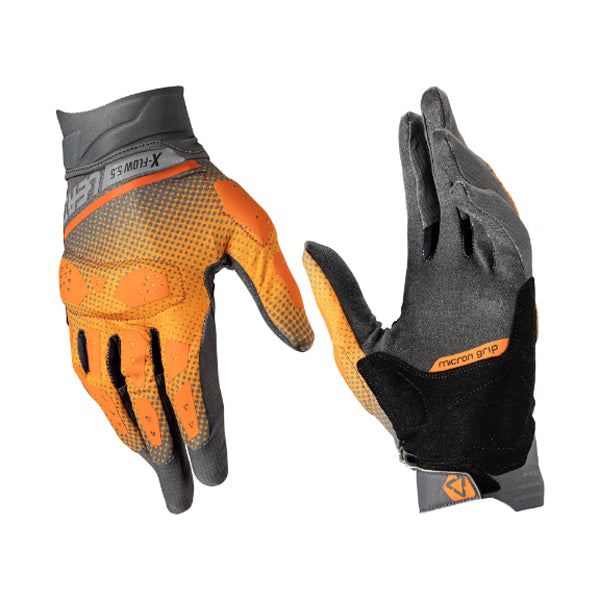 Product image of Leatt, ADV X-Flow 5.5 Short Gloves in Mist Grey, Colors: Forest Green, Hi-Viz Yellow, Mist Grey, Orange, Stealth Black/Grey, Sizes: 2-3, SKU: 6025101882