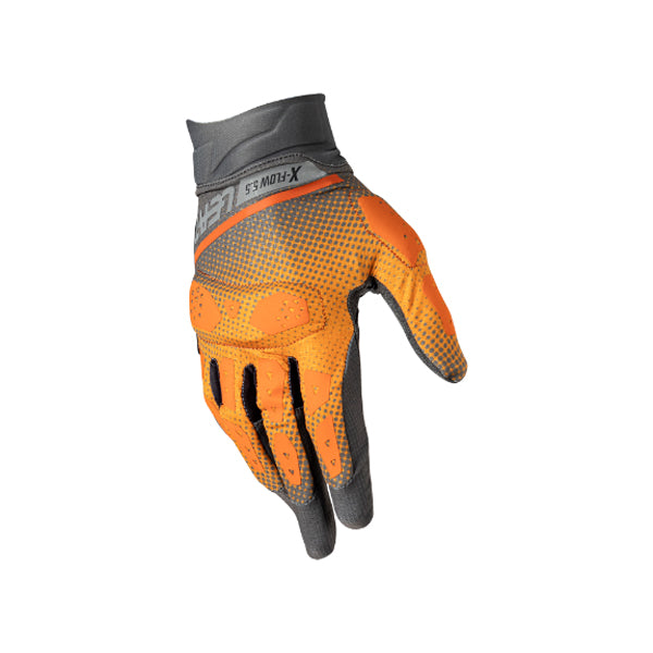 Detailed product image of Leatt, ADV X-Flow 5.5 Short Gloves in Mist Grey, Colors: Forest Green, Hi-Viz Yellow, Mist Grey, Orange, Stealth Black/Grey, Sizes: 2-3, SKU: 6025101882