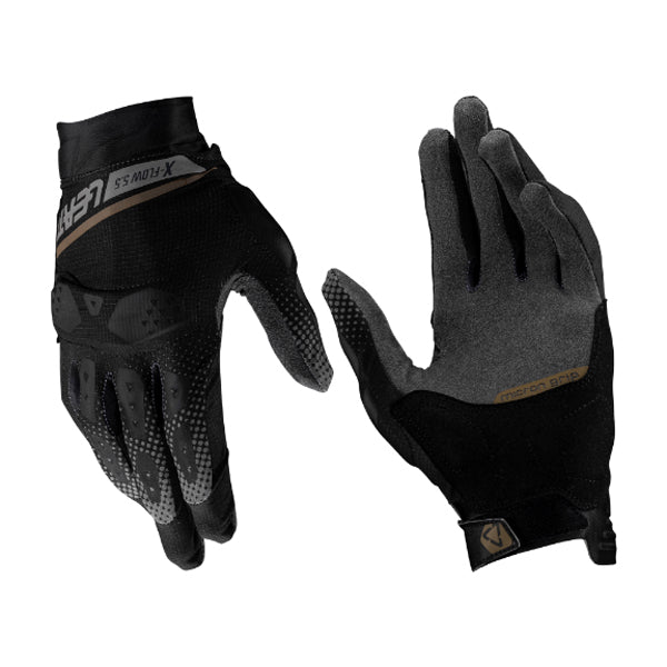 Product photo showing Leatt, ADV X-Flow 5.5 Short Gloves in Orange, Colors: Forest Green, Hi-Viz Yellow, Mist Grey, Orange, Stealth Black/Grey, Sizes: 2-3, SKU: 6025101882