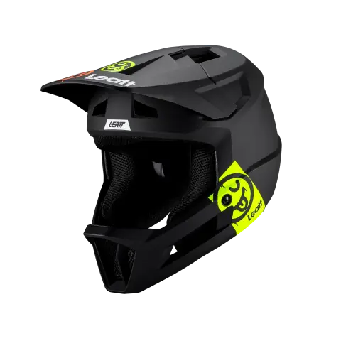 Product photo showing Leatt, Gravity 1.0 Helmet (Youth) (MTB) Mountain Bike, Colors: Black, Fire, Mojito, Sizes: 2-2