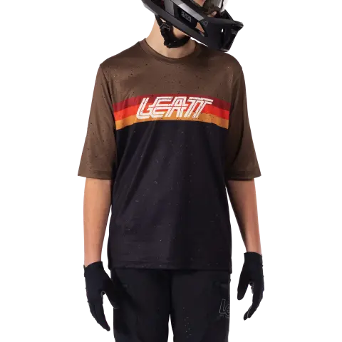 Studio product image of Leatt, Enduro 3.0 Jersey (Youth) (MTB) Mountain Bike in Rust, Colors: Black, Pistachio, Rust, Sizes: Y-LG, Y-MD, Y-SM, Y-XL, SKU: 5025108422