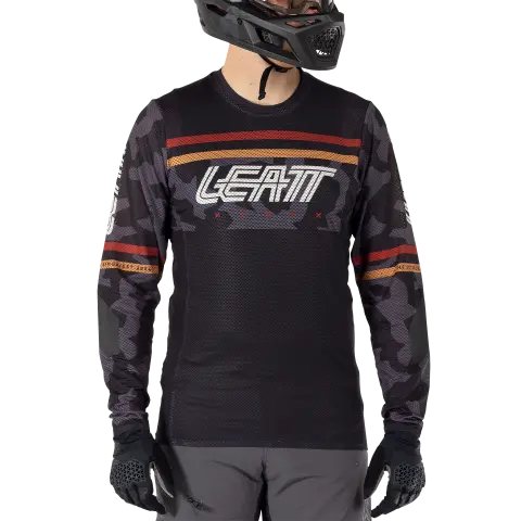 Product photo showing Leatt, Gravity 4.0 Jersey (MTB) Mountain Bike in Cream, Colors: Black, Cream, Teal, Sizes: 2-3, SKU: 5025120220
