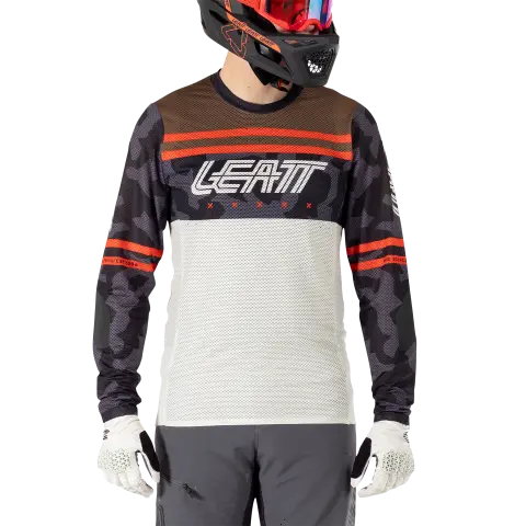 Product image of Leatt, Gravity 4.0 Jersey (MTB) Mountain Bike in Black, Colors: Black, Cream, Teal, Sizes: 2-3, SKU: 5025120220