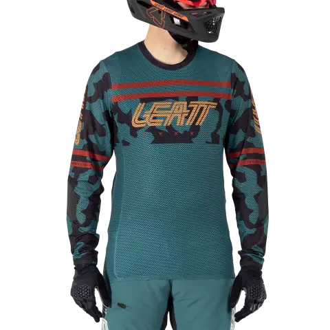 Product image of Leatt, Gravity 4.0 Jersey (MTB) Mountain Bike in Cream, Colors: Black, Cream, Teal, Sizes: 2-3, SKU: 5025120220 - alternate view