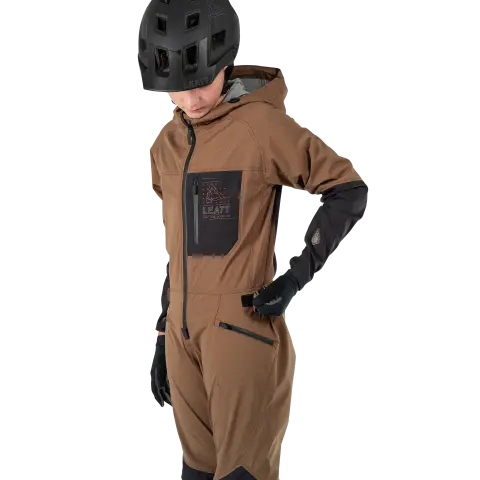 Detailed product image of Leatt, HydraDri 2.0 Mono Suit (Youth) (MTB) Mountain Bike in Loam, Sizes: Y-LG, Y-MD, Y-SM, Y-XL, SKU: 5025108361