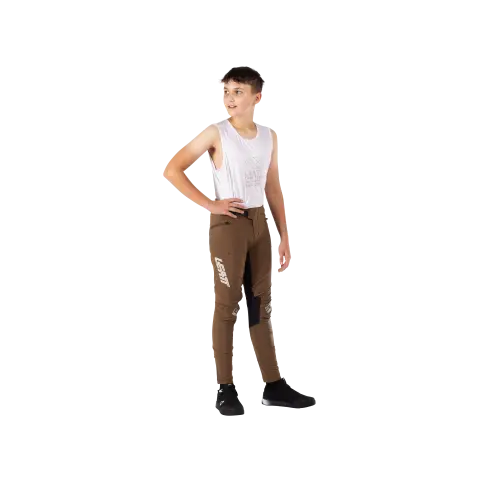 Product photo showing Leatt, Gravity 4.0 Pant (Youth) (MTB) Mountain Bike in Loam, Sizes: Y-LG, Y-MD, Y-SM, Y-XL, SKU: 5025108581