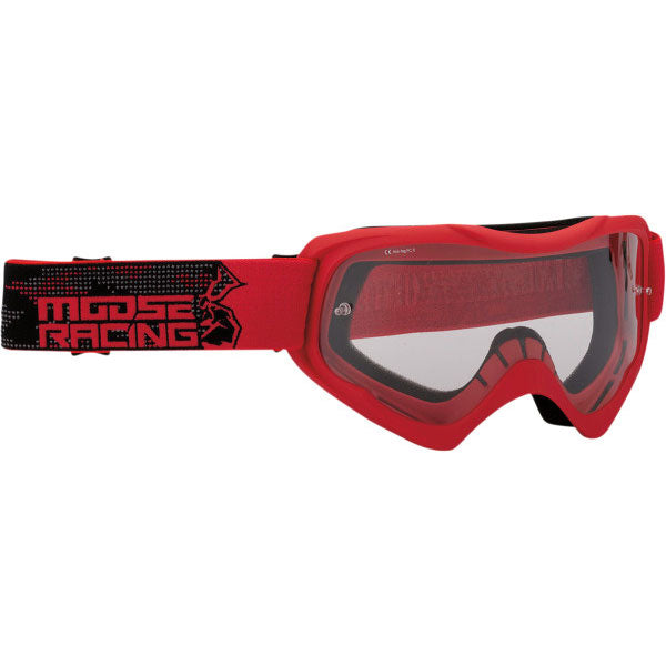 Product image of Moose Racing qualifier agroid goggle red motocross goggles showing frame design, lens style, and colorway