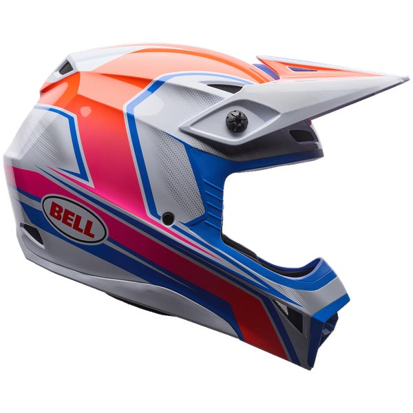 Bell MX-10 MIPS Speedway motocross helmet in White/Blue, view 1, SKU 7206961