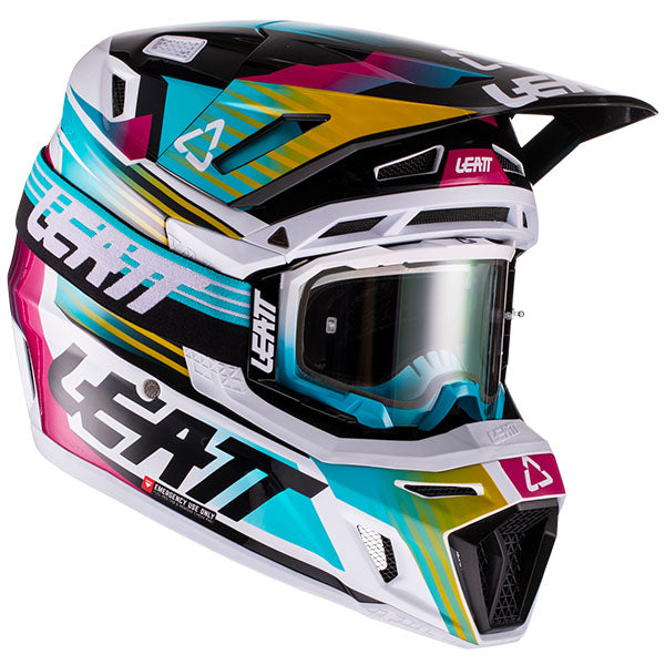 Image showing Leatt, Moto 8.5 V22 Helmet in Black, Colors: Aqua, Black, Red, Royal, Sizes: 2-2, SKU: 1022010320